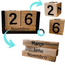 Calendário Permanente De Madeira MDF Para Mesa Home Office Calendário Permanente De Madeira MDF Para Mesa Home Office