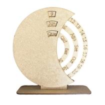 Calendário Permanente de Mesa Cru MDF Personalizável Único