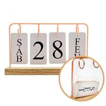 Calendário Permanente De Mesa Madeira Home Office Decoração - C3B Calendário Permanente De Mesa Madeira Home Office Decoração - C3B