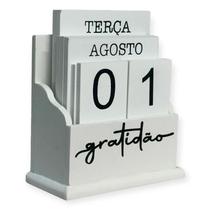 Calendário Permanente Decorativo Mesa Elegante Suporte E