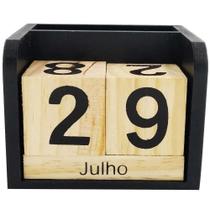 Calendário Permanente Para Mesa De Madeira Home Envio Rápido