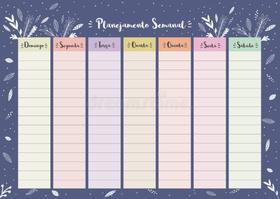 Calendario planejamento semanal - faniquita rosa