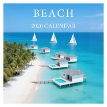 Calendário ROZZBY 2026 Tema de praia 30x61 cm de parede Calendário ROZZBY 2026 Tema de praia 30x61 cm de parede