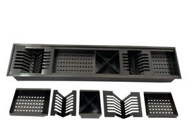 Calha Canal Escorredor Gourmet Canal Organizador 120cm Preta