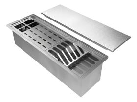 Calha Canal Escorredor Úmido Linear 60cm Inox Com Tampa Calha Canal Escorredor Úmido Linear 60cm Inox Com Tampa