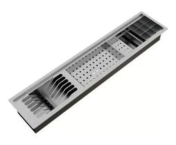 Calha Canal Organizador Escorredor Embutir Úmida Inox 90cm