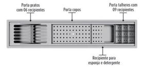 Calha Canal Organizador Escorredor Embutir Úmida Inox 90cm - CASINOX