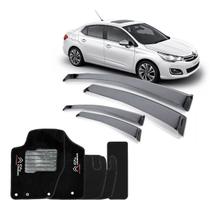 Calha Chuva Citroen C4 Lounge 2015/... Fumê + Tapete Bordado Calha Chuva Citroen C4 Lounge 2015/... Fumê + Tapete Bordado