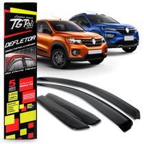 Calha Chuva Defletor Inteiriça Slim Kwid 4 Portas 2017 2018 2019 2020 2021 2022 2023 Fumê