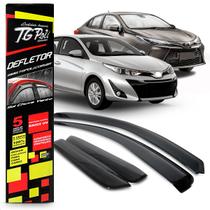 Calha Chuva Defletor Inteiriça Slim Yaris Hatch 4 Portas 2018 2019 2020 2021 2022 2023 Fumê