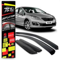 Calha Chuva Defletor Slim Peugeot 408 4 Portas 2011 2012 2013 2014 2015 16 17 18 Fumê 100% Acrílico