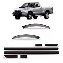 Calha chuva s10 cabine simples 2001 a 2011 + friso lateral Calha chuva s10 cabine simples 2001 a 2011 + friso lateral