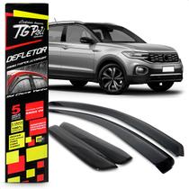 Calha de Chuva Defletor Vw T-Cross 2019 a 2022 04 Portas Acrílico Preto Fumê TG Poli 22021