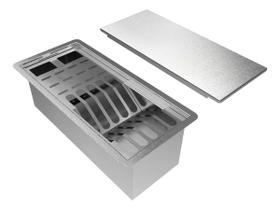 Calha Escorredor Linear 44cm Inox Com Tampa Calha Escorredor Linear 44cm Inox Com Tampa