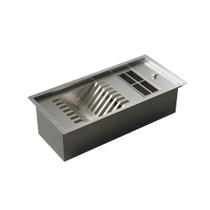 Calha Inox 48cm Úmida para Pratos Talheres Esponja - LudRio