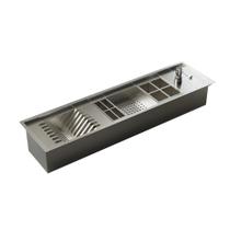 Calha Inox 84cm Úmida para Pratos Talheres Copos Detergente Esponja - LudRio