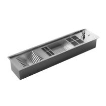 Calha Inox 91cm Úmida para Pratos Talheres Copos Detergente Esponja - LudRio