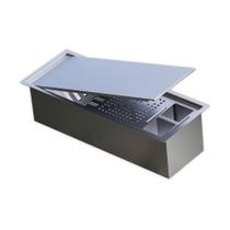 Calha Inox Slim 44x17cm Úmida com Tampa para Pratos Talheres Copos - LudRio