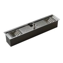 Calha Inox Slim 87x17cm Úmida para Pratos Talheres Copos Detergente Esponja - LudRio