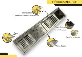 Calha Molhada 90 Cm Mais Barata Do Brasil Em Inox Escovado Cozinha Gourmet - AJL