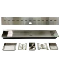 Calha Organizador Escorredor Gourmet Com Tampa Inox 120cm Cinza Calha Organizador Escorredor Gourmet Com Tampa Inox 120cm Cinza