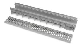 Calha Piso Com Grelha Coletora Ralo Linear 1,00x15cm Roma Calha Piso Com Grelha Coletora Ralo Linear 1,00x15cm Roma
