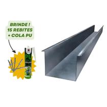 Calha Quadrada 5 Metros Kit com Brindes Peças 1 metro Aço Galvanizado Corte 33