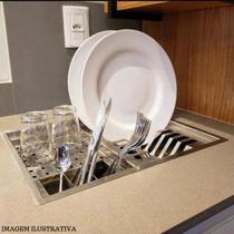 Calha quadrada embutida p/ organizar louças 50x40cm inox 304 Calha quadrada embutida p/ organizar louças 50x40cm inox 304