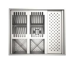 Calha Quadrada Inox cm Escorredor Completo Inox 58x48cm