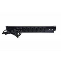 Calha regua p rack c 8 tomadas 10a 19 preto max eletron
