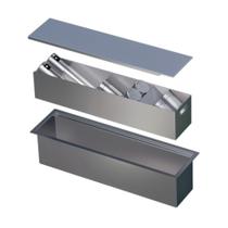 Calha Seca Inox Multiuso 54x15cm com Porta Condimentos - LudRio