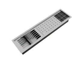Calha Úmida Completa 3 Módulos Inox Escorredor Louça Equipado Embutido 73,5cm