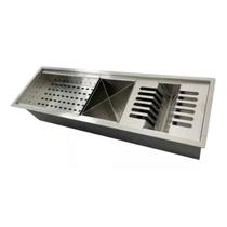 Calha úmida escorredor de louças 60cm aço inox 304 escovado