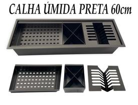 Calha Úmida Gourmet Canal Organizador Escorredor 60Cm Preta Calha Úmida Gourmet Canal Organizador Escorredor 60Cm Preta