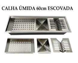 Calha Úmida Gourmet Canal Organizador Escorredor Inox 60Cm Calha Úmida Gourmet Canal Organizador Escorredor Inox 60Cm