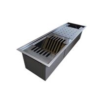 Calha Úmida Gourmet Escorredor Cozinha 60X19 Aço Inox Preto Calha Úmida Gourmet Escorredor Cozinha 60X19 Aço Inox Preto