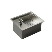 Calha Úmida Inox 25Cm Para Copos Dispenser Detergente-Ludrio