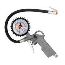Calibrador de pneus tipo pistola com manômetro e rosca nacional Calibrador de pneus tipo pistola com manômetro e rosca nacional