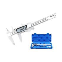 Calibrador Digital De Aço Inoxidável 0-150/200/300mm Conversão Em Polegadas/Métrico Tela LCD Alta