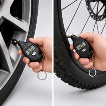 Calibrador Manual Pneu Carro Moto Bike Pickup Chaveiro Medidor De Ar Compacto Para Rodas E Viagem
