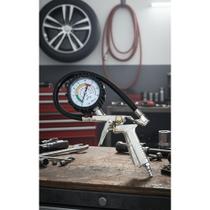 Calibrador Pneus Carro Moto Bico Flexível Manômetro 220 PSI Calibrador Pneus Carro Moto Bico Flexível Manômetro 220 PSI