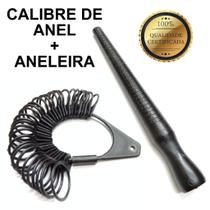 Calibre De Anel Bastão Pau De Medir + Aneleira De Dedos Aro Calibre ourives