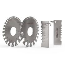 Calibre de chapa metálica YESWELDER em aço inoxidável redondo de dupla face Calibre de chapa metálica YESWELDER em aço inoxidável redondo de dupla face