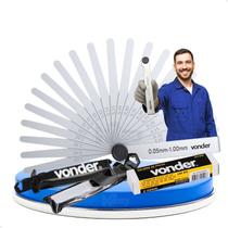 Calibre De Folga 20 Laminas Vonder Regular Valvulas Precisão e Resistência para Ajustes Mecânicos e 0,05 mm a 1,00 mm com Estojo Calibre De Folga 20 Laminas Vonder Regular Valvulas Precisão e Resistência para Ajustes Mecânicos e 0,05 mm a 1,00 mm com Estojo