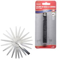 Calibre de Folga Regulagem com 22 Lâminas Moto Carro - De 0,05 A 1,0mm - Corneta Ferramentas Calibre de Folga Regulagem com 22 Lâminas Moto Carro - De 0,05 A 1,0mm - Corneta Ferramentas