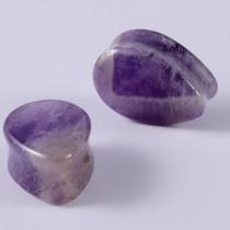 Calibre De Piercing De Orelha Em Pedra, Formato De Gota D'água, Coração, Hexágono, Expansor De Túnel