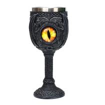 Cálice de vinho Dragon Eye em aço inoxidável preto com pés altos Cálice de vinho Dragon Eye em aço inoxidável preto com pés altos