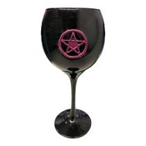 Cálice Negro para Altar 20 cm Pentagrama em Vidro 400 ml
