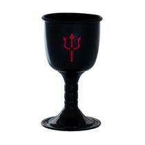 Cálice Ritual Pomba Gira Tridente Alumínio Negro 14cm 200 ml