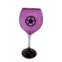 Cálice Roxo para Altar 20 cm Pentagrama em Vidro 400 ml
